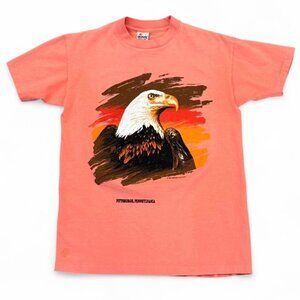 Vintage Single Stitch Pittsburgh Pennsylvania T-Shirt Bald Eagle Graphic Medium